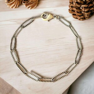 Antique Silver Textured Paperclip Link Charm Bracelet Base - D.i.y. - Build Your Charm Bracelet! - - LadybugfeetDesigns -
