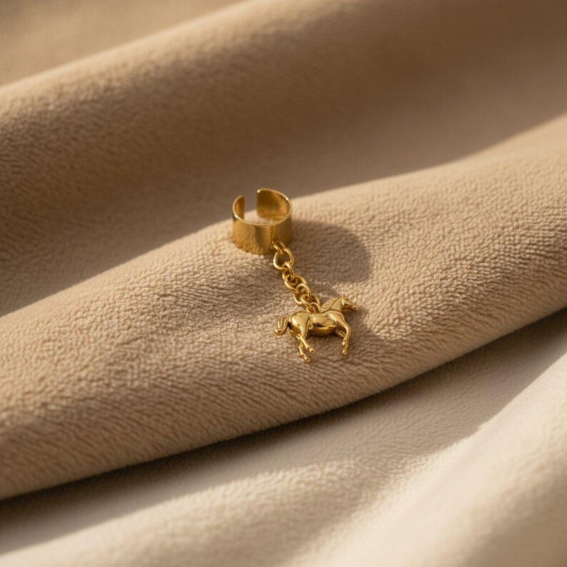 Horse Ear Cuff, Gold - - LadybugfeetDesigns -