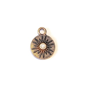 Antique Gold TierraCast® Crescent Moon Face Charm - - LadybugfeetDesigns -