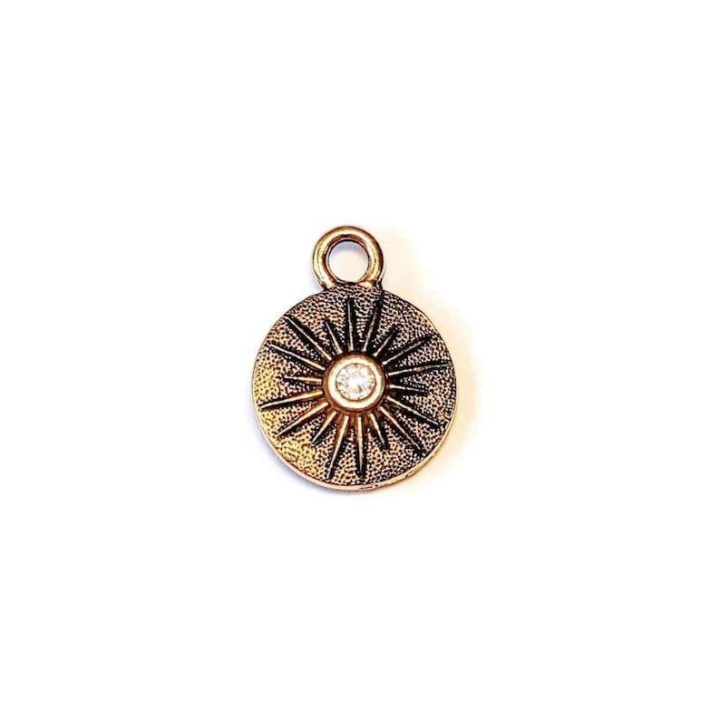Antique Gold TierraCast® Crescent Moon Face Charm - - LadybugfeetDesigns -