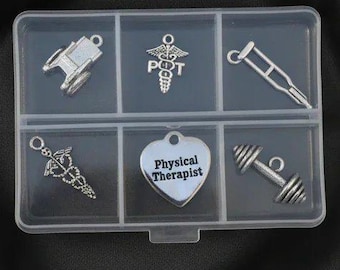 Physical Therapist Mini Charm Box - 6 pc., Silver