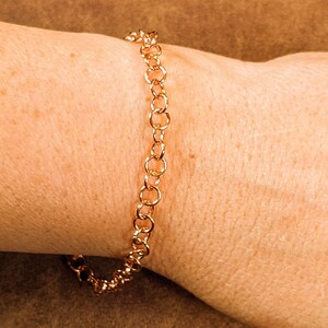 Rose Gold Small Rolo Charm Bracelet Base - D.i.y. - Build Your Charm Bracelet! - - LadybugfeetDesigns -