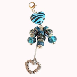 Zebra Stripe Heart Purse Charm/Junk Journal Charm - - LadybugfeetDesigns -