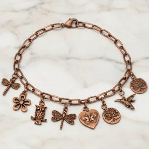 Boho Nature Charm Box - 9 pc., Rose-Gold/Copper - - LadybugfeetDesigns -