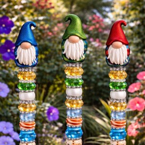 Gonk Gnome Garden Jewels/ Garden Suncatcher/ 12" or 24" Plant Stake - - LadybugfeetDesigns -