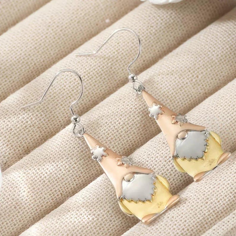 Boho Gnome hook earrings III - Silver - - LadybugfeetDesigns -