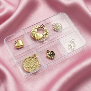 Love Mini Charm Box - 6 pc., Gold - - LadybugfeetDesigns -