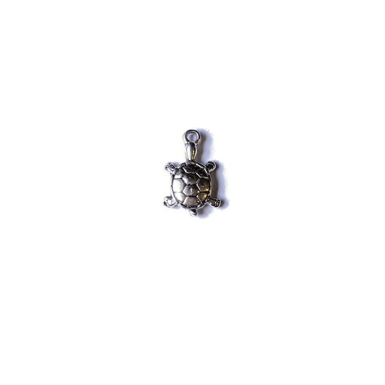 Silver Tiny Turtle/Tortoise Charm - - LadybugfeetDesigns -