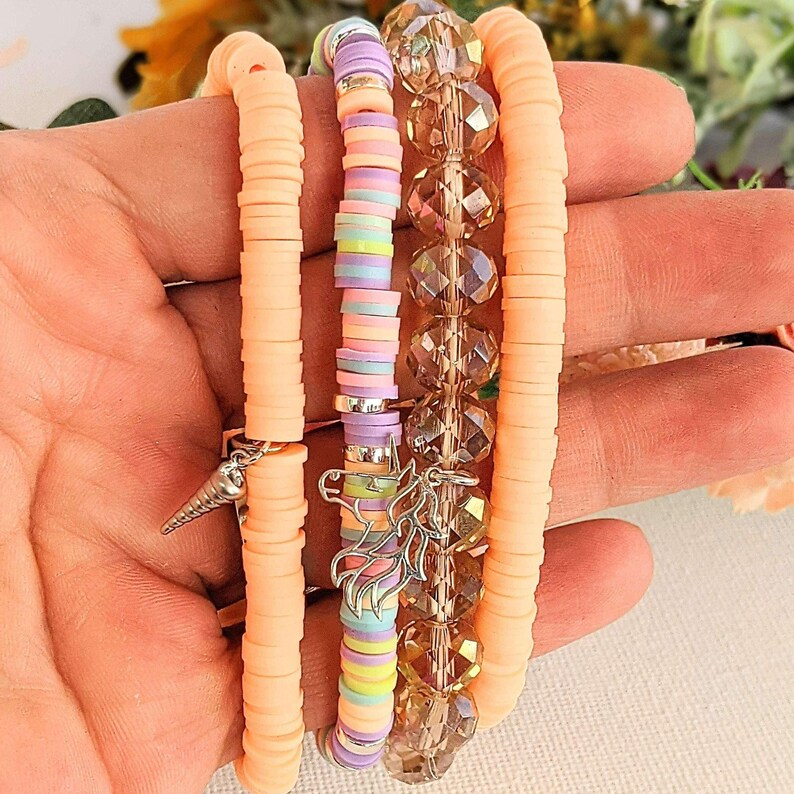Unicorn Dream Stretch Bracelet Stack - - LadybugfeetDesigns -