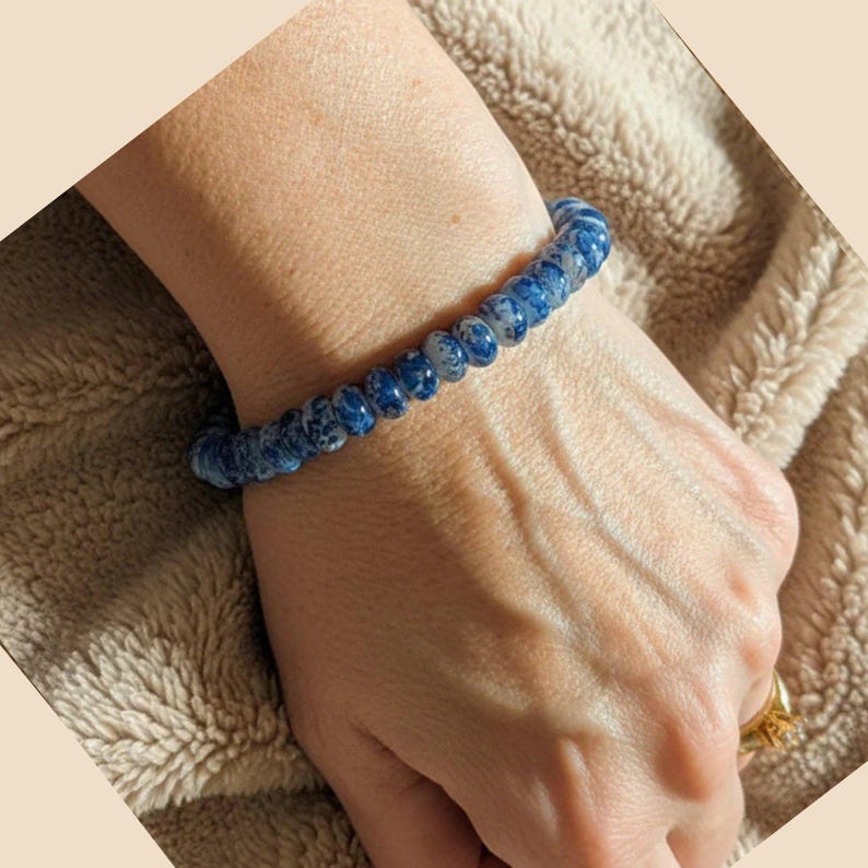 Dreaming of the Sea Beaded Stretch Bracelet - - LadybugfeetDesigns -