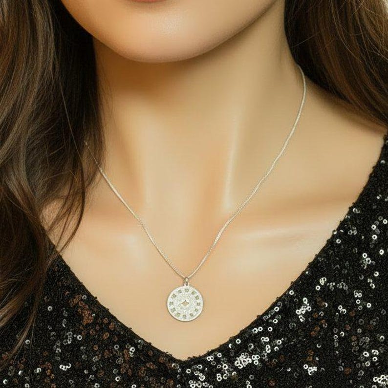 Zodiac Wheel Chart Necklace, Silver - Adjustable up to 24 inches - - LadybugfeetDesigns -