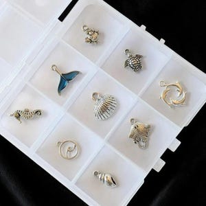 Ocean Lover Charm Box - 9 pc., Silver - - LadybugfeetDesigns -