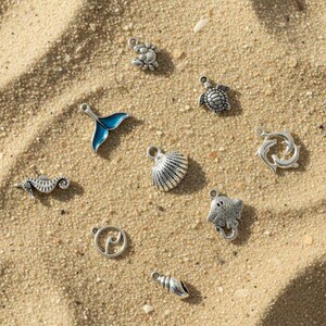 Ocean Lover Charm Box - 9 pc., Silver - - LadybugfeetDesigns -