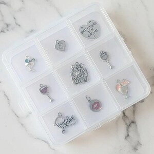 Girl's Night Out Charm Box - 9 pc., Silver - - LadybugfeetDesigns -