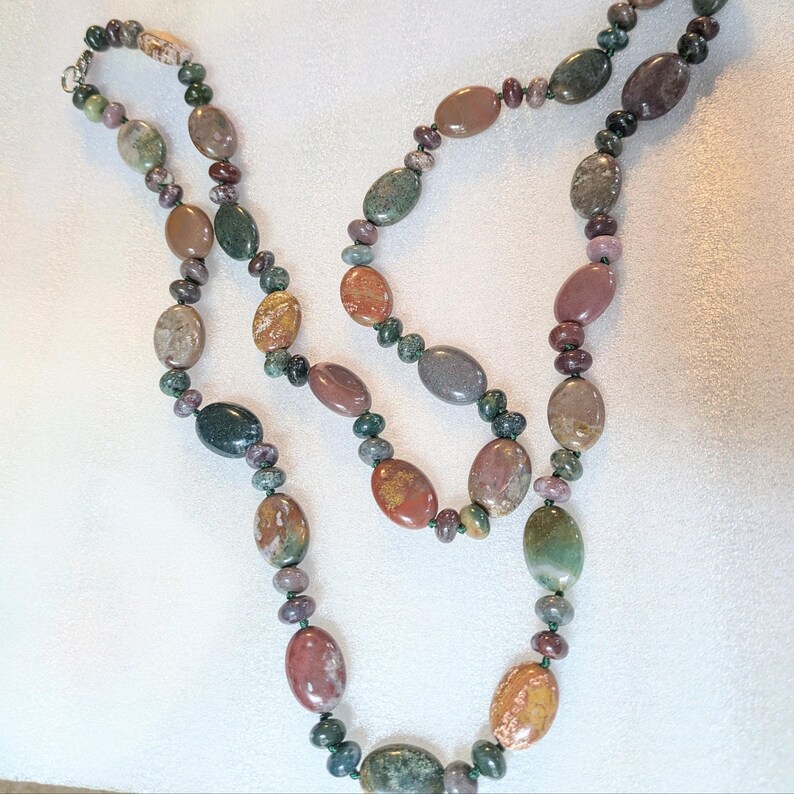 Indian Agate Semi-Precious Gemstone Necklace - 20-36 inches - - LadybugfeetDesigns -