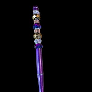 Purple/Gold Crystal Gift Pen - - LadybugfeetDesigns -