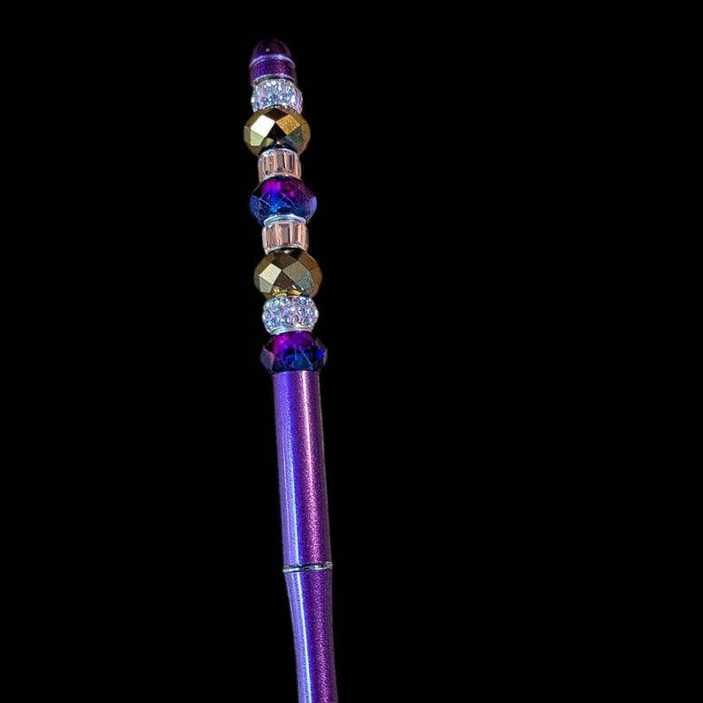 Purple/Gold Crystal Gift Pen - - LadybugfeetDesigns -