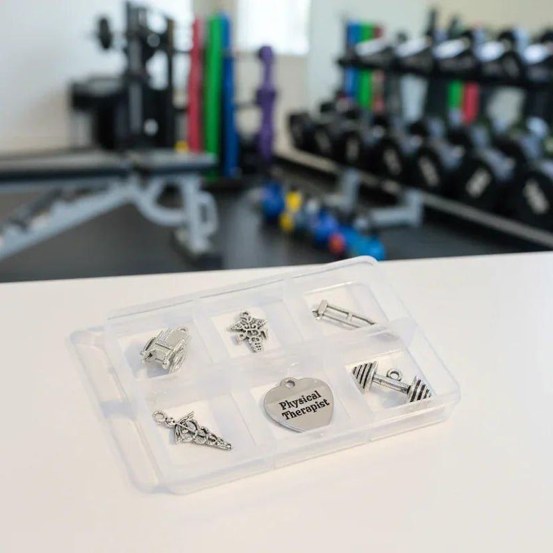 Physical Therapist Mini Charm Box - 6 pc., Silver - - LadybugfeetDesigns -