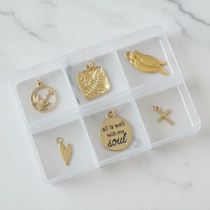All is Well With My Soul Mini Charm Box - 6 pc., Gold - - LadybugfeetDesigns -