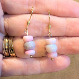 Opal Beaded Hook Earrings, Gold - - LadybugfeetDesigns -