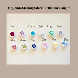Mother's Birthstone Charm Ring, Adjustable .925 Sterling Silver - - LadybugfeetDesigns -