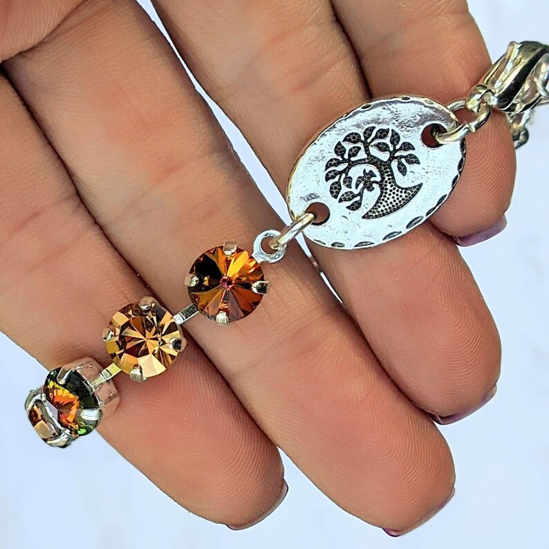 Tree of Life Faceted Crystal Bracelet - - LadybugfeetDesigns -