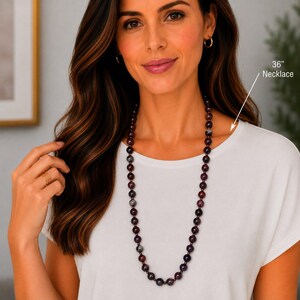 Light Purple Jade Semi-Precious Gemstone Necklace- 36 inch - - LadybugfeetDesigns -