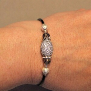 Cubic Zirconia Memory Wire Bangle bracelet - - LadybugfeetDesigns -