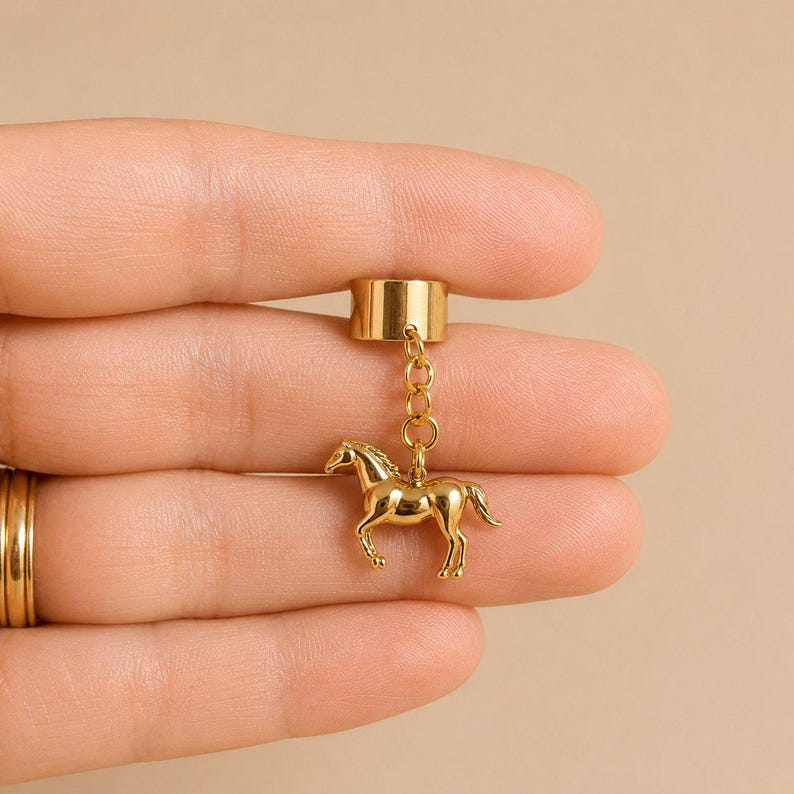 Horse Ear Cuff, Gold - - LadybugfeetDesigns -