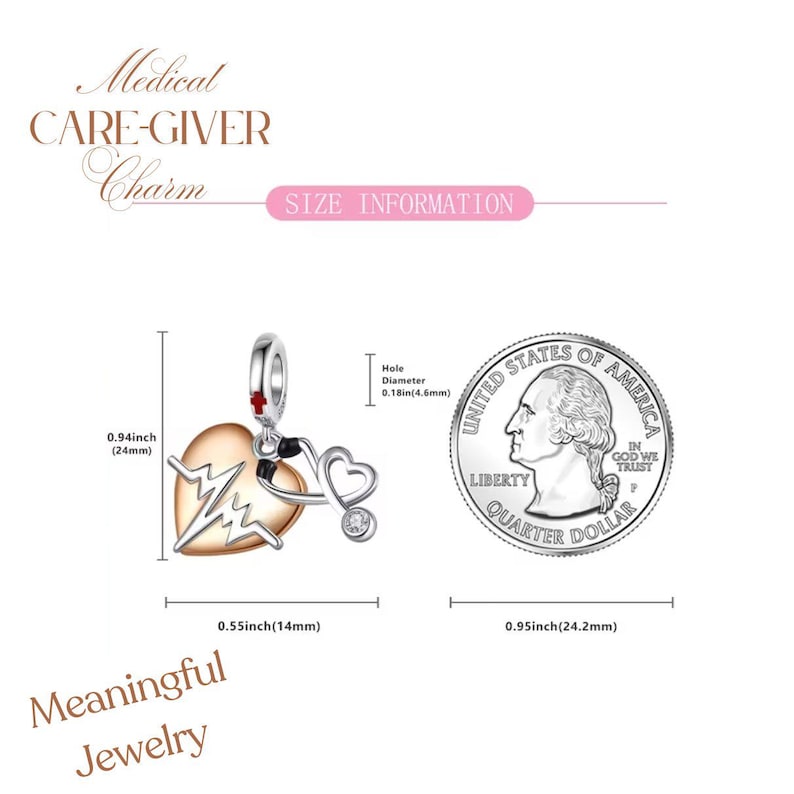 Medical Care-Giver Necklace, 20 inches - Silver - - LadybugfeetDesigns -