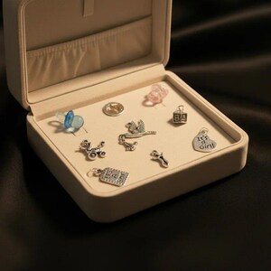 New Baby Charm Box - 9 pc., Silver - - LadybugfeetDesigns -