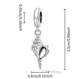 Conch Necklace, 20 inches - Silver - - LadybugfeetDesigns -