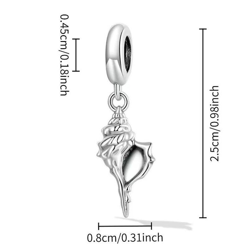 Conch Necklace, 20 inches - Silver - - LadybugfeetDesigns -