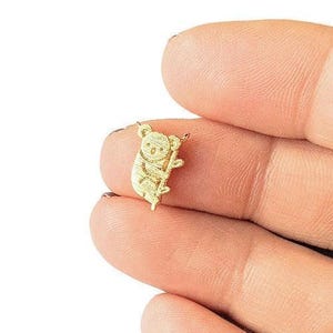 14k Brushed Gold Koala Charm - - LadybugfeetDesigns -