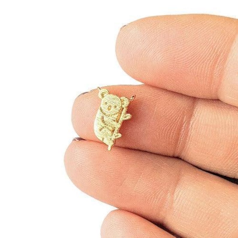 14k Brushed Gold Koala Charm - - LadybugfeetDesigns -