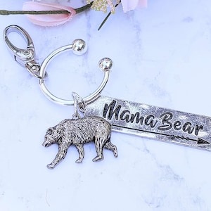 Mama Bear Keychain/Purse Clip - - LadybugfeetDesigns -