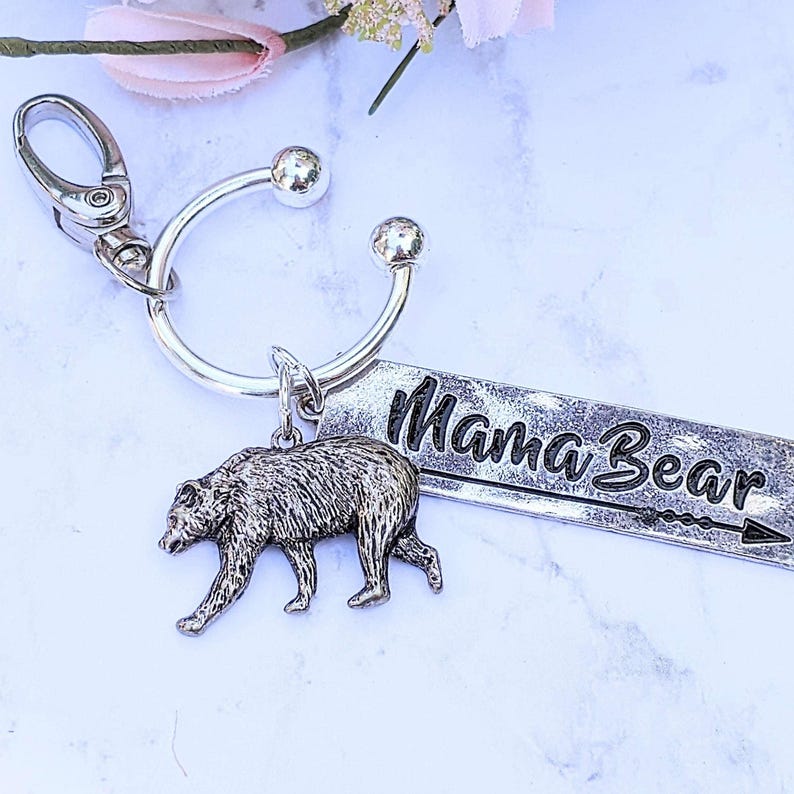 Mama Bear Keychain/Purse Clip - - LadybugfeetDesigns -