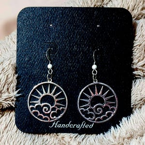 Sunny Day Sterling Silver dangle earrings - - LadybugfeetDesigns -