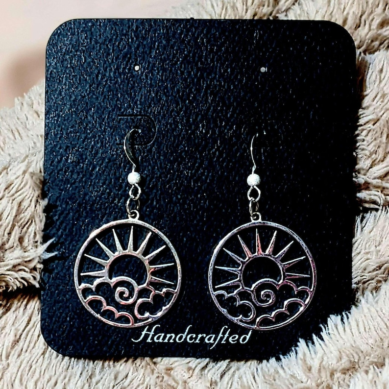 Sunny Day Sterling Silver dangle earrings - - LadybugfeetDesigns -