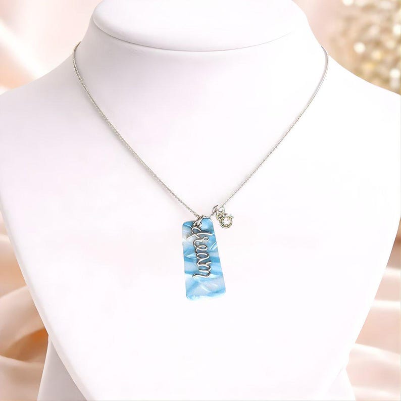 Dream Tag necklace, Sterling Silver - 30 inch - - LadybugfeetDesigns -