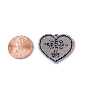 Large Who Rescued Who? Pendant - - LadybugfeetDesigns -