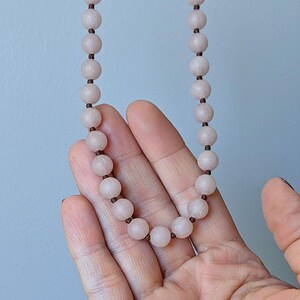Matte Pink Jade Semi-Precious Gemstone Necklace- 36 inch - - LadybugfeetDesigns -