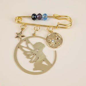 Fairy Safety Pin Brooch, Purse Charm - - LadybugfeetDesigns -