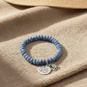 A Walk on the Beach is Good for the Soul Beaded Stretch Bracelet - - LadybugfeetDesigns -