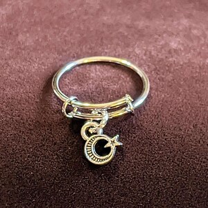 Moon Star Expandable Charm Ring - - LadybugfeetDesigns -