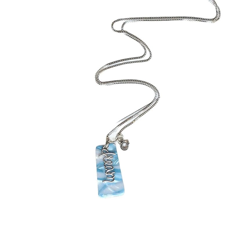 Dream Tag necklace, Sterling Silver - 30 inch - - LadybugfeetDesigns -