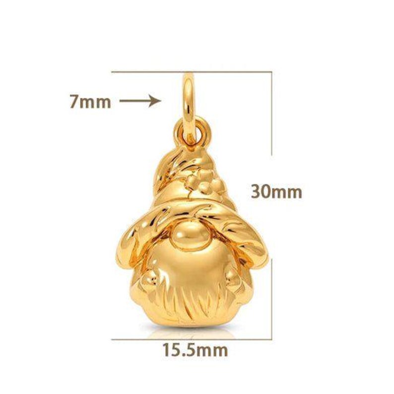 Gold Gnome Euro Bangle Cuff, Silver - - LadybugfeetDesigns -
