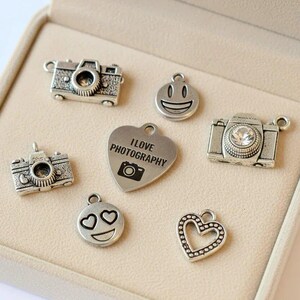 I Love Photography Charm Box - 9 pc., Silver - - LadybugfeetDesigns -