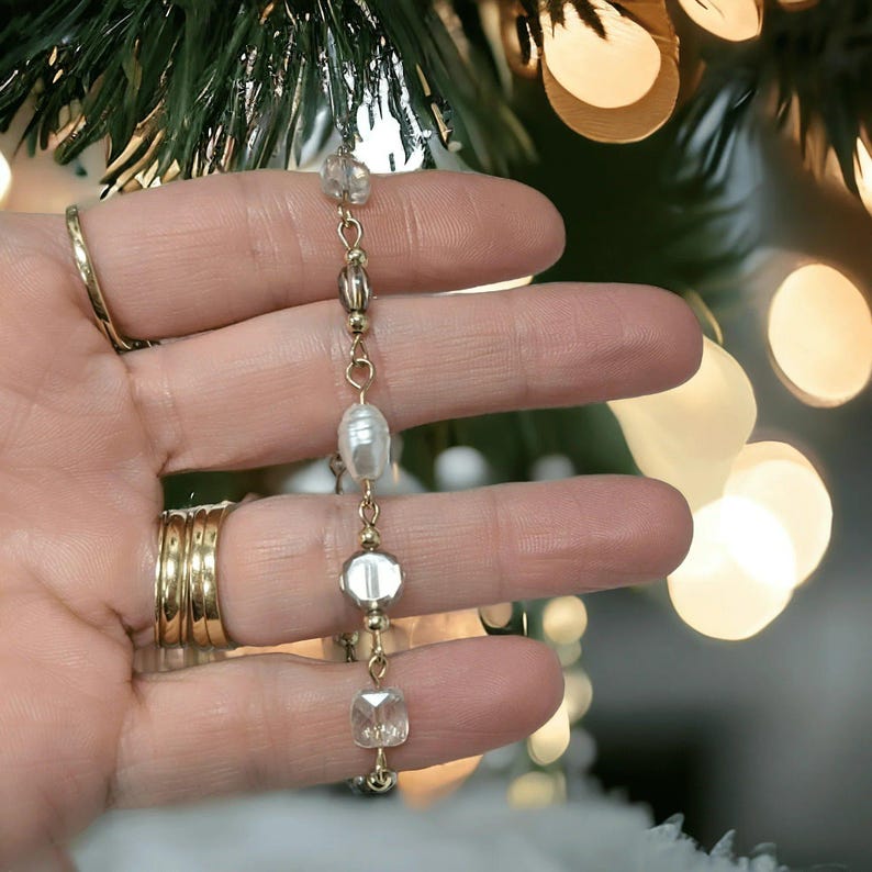 Romantic Crystal Pearl bracelet - - LadybugfeetDesigns -
