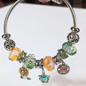 Garden Party Euro Cuff Wrap Bracelet, Silver - - LadybugfeetDesigns -